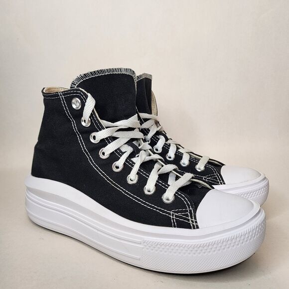 Converse Chuck Taylor All Star Move Platform Shoes Sneakers Womens 8 Black - Picture 3 of 16